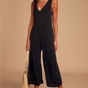 Black linen jumpsuit